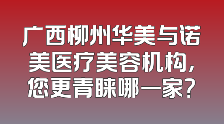 广西柳州华美与诺美医疗美容机构，您更青睐哪一家？