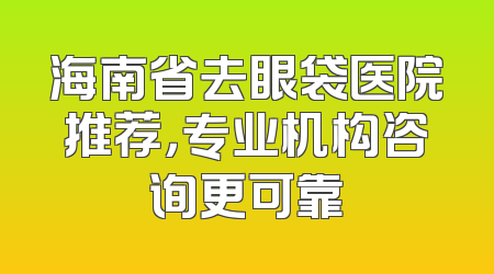 海南省去眼袋医院推荐，专业机构咨询更可靠