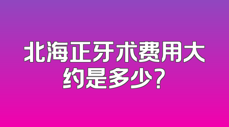 北海正牙术费用大约是多少？
