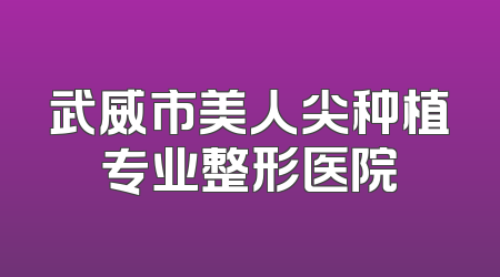 武威市美人尖种植专业整形医院