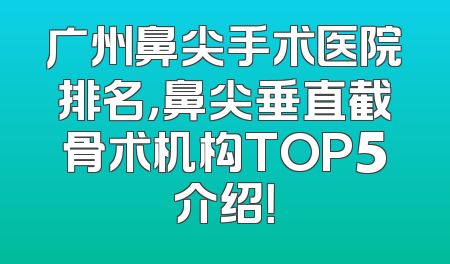 广州鼻尖手术医院排名，鼻尖垂直截骨术机构TOP5介绍！