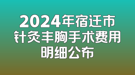 2024年宿迁市针灸丰胸手术费用明细公布