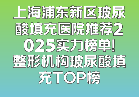 上海浦东新区玻尿酸填充医院推荐2025实力榜单！整形机构玻尿酸填充TOP榜
