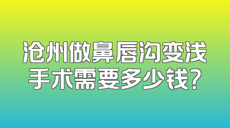 沧州做鼻唇沟变浅手术需要多少钱？