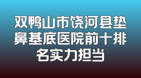 双鸭山市饶河县垫鼻基底医院前十排名实力担当