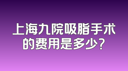 上海九院吸脂手术的费用是多少？