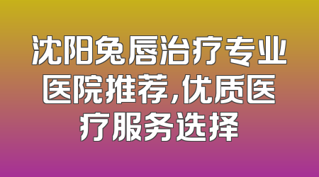 沈阳兔唇治疗专业医院推荐，优质医疗服务选择
