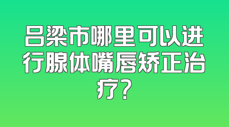 吕梁市哪里可以进行腺体嘴唇矫正治疗？