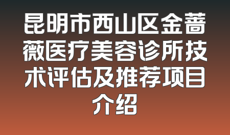 昆明市西山区金蔷薇医疗美容诊所技术评估及推荐项目介绍