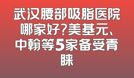 武汉腰部吸脂医院哪家好？美基元、中翰等5家备受青睐