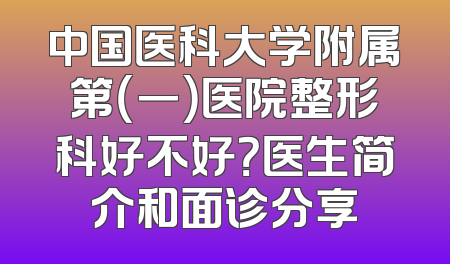 中国医科大学附属第（一）医院整形科好不好？医生简介和面诊分享