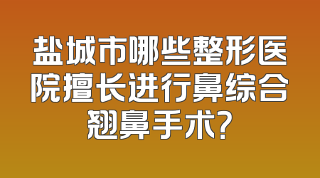 盐城市哪些整形医院擅长进行鼻综合翘鼻手术？