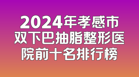 2024年孝感市双下巴抽脂整形医院前十名排行榜