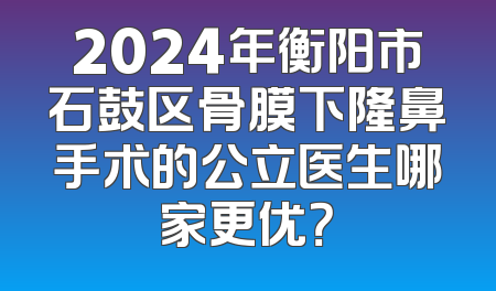 2024年衡阳市石鼓区骨膜下隆鼻手术的公立医生哪家更优？