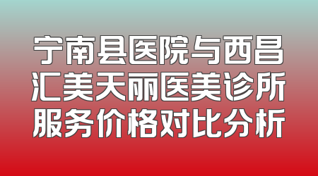 宁南县医院与西昌汇美天丽医美诊所服务价格对比分析