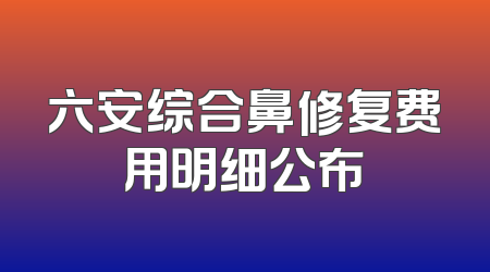 六安综合鼻修复费用明细公布