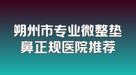 朔州市专业微整垫鼻正规医院推荐