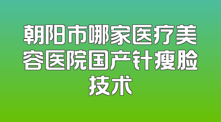 朝阳市哪家医疗美容医院国产针瘦脸技术