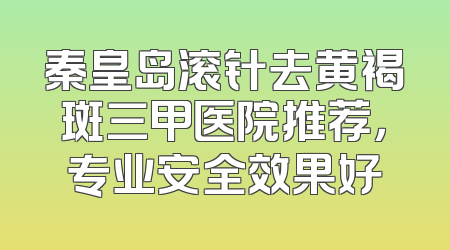 秦皇岛滚针去黄褐斑三甲医院推荐，专业安全效果好