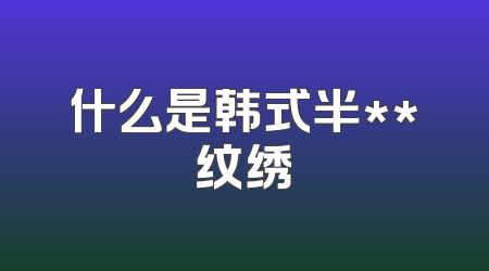 什么是韩式半**纹绣