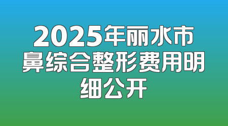 2025年丽水市鼻综合整形费用明细公开