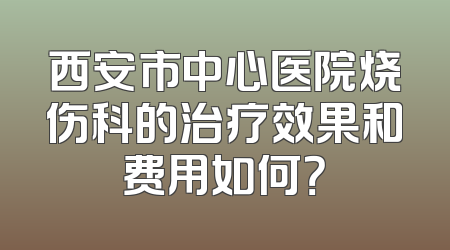 西安市中心医院烧伤科的治疗效果和费用如何？