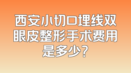 西安小切口埋线双眼皮整形手术费用是多少？