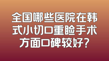 全国哪些医院在韩式小切口重睑手术方面口碑较好？