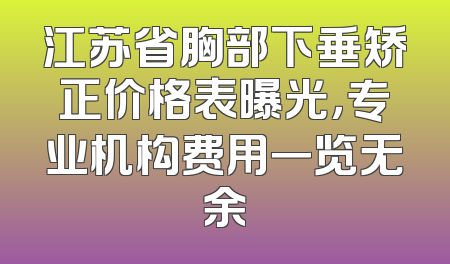 江苏省胸部下垂矫正价格表曝光，专业机构费用一览无余