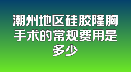 潮州地区硅胶隆胸手术的常规费用是多少