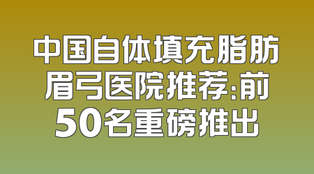中国自体填充脂肪眉弓医院推荐：前50名重磅推出