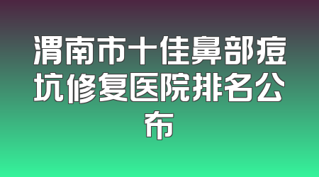 渭南市十佳鼻部痘坑修复医院排名公布