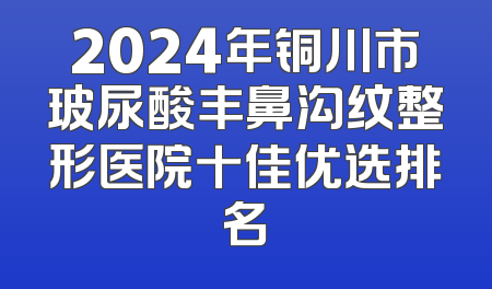 2024年铜川市玻尿酸丰鼻沟纹整形医院十佳优选排名