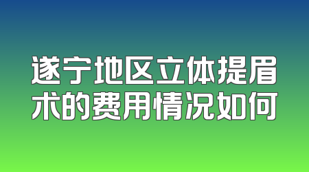 遂宁地区立体提眉术的费用情况如何