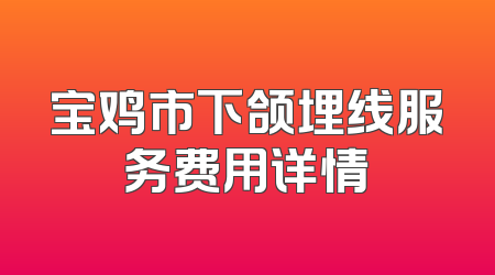 宝鸡市下颌埋线服务费用详情
