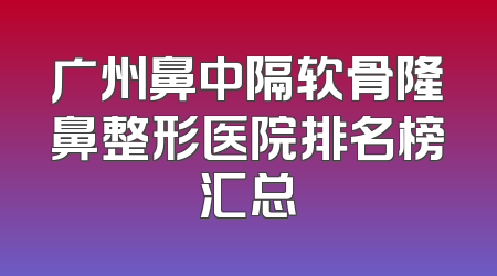 广州鼻中隔软骨隆鼻整形医院排名榜汇总