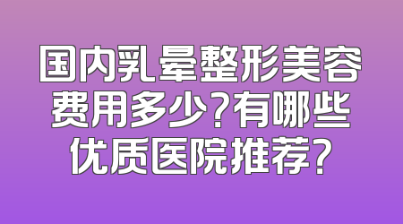 国内乳晕整形美容费用多少？有哪些优质医院推荐？