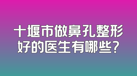 十堰市做鼻孔整形好的医生有哪些？