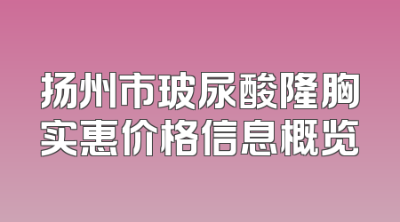 扬州市玻尿酸隆胸实惠价格信息概览