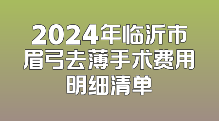 2024年临沂市眉弓去薄手术费用明细清单