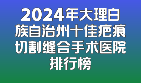 2024年大理白族自治州十佳疤痕切割缝合手术医院排行榜