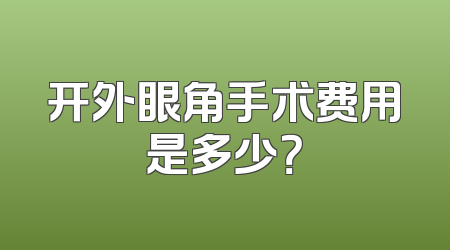 开外眼角手术费用是多少？