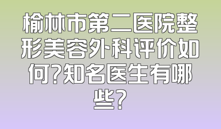 榆林市第二医院整形美容外科评价如何？知名医生有哪些？