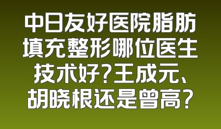 中日友好医院脂肪填充整形哪位医生技术好？王成元、胡晓根还是曾高？