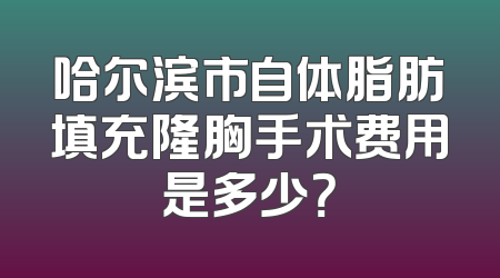 哈尔滨市自体脂肪填充隆胸手术费用是多少？