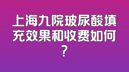 上海九院玻尿酸填充效果和收费如何？