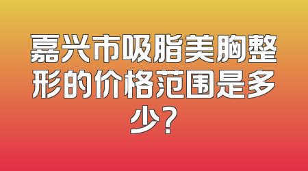 嘉兴市吸脂美胸整形的价格范围是多少？