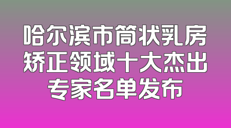哈尔滨市筒状乳房矫正领域十大杰出专家名单发布