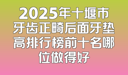 2025年十堰市牙齿正畸后面牙垫高排行榜前十名哪位做得好