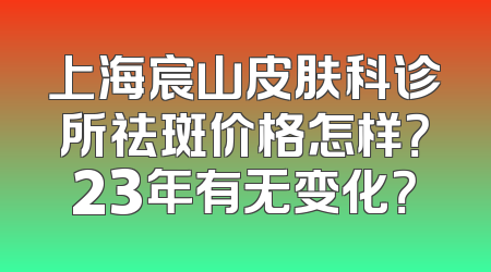 上海宸山皮肤科诊所祛斑价格怎样？23年有无变化？